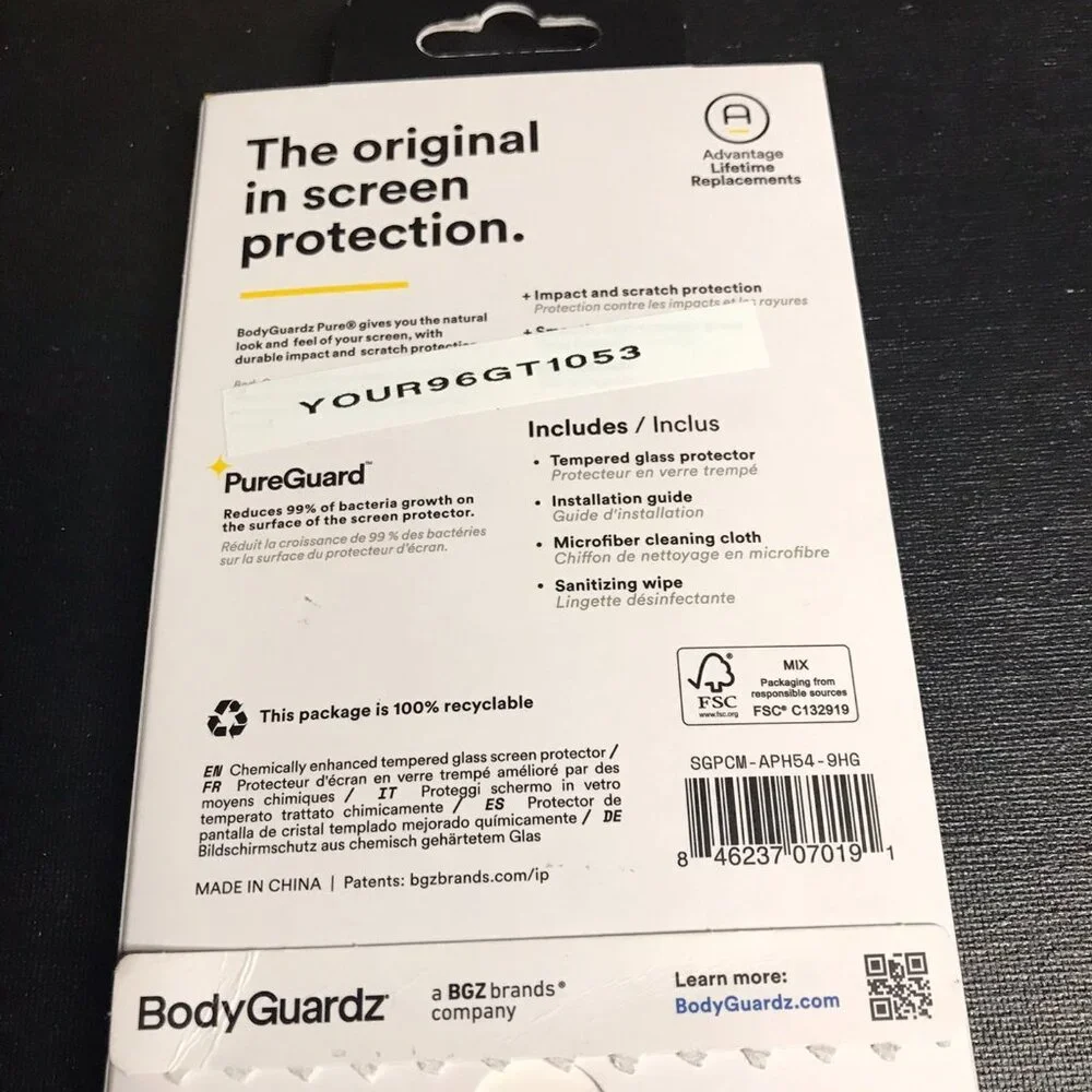 BodyGuardz - Pure Screen Protector for iPhone 13 Mini - Clear